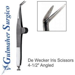 De Wecker Iris Scissors 4-1/2″ Angled. De Wecker Iris Scissors 4-1/2″ Angled.
