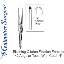 Elsching O’brien Fixation Forceps 1×2 Angular Teeth With Catch 4″ Elsching O’brien Fixation Forceps 1×2 Angular Teeth With Catch 4″