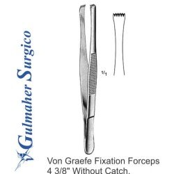 Von Graefe Fixation Forceps 4-3/8″ Without Catch