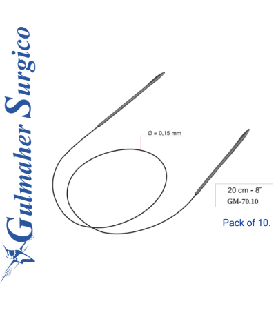 Fixation wire with needles 20 cm - 8˝ - Ø = 0,15 mm