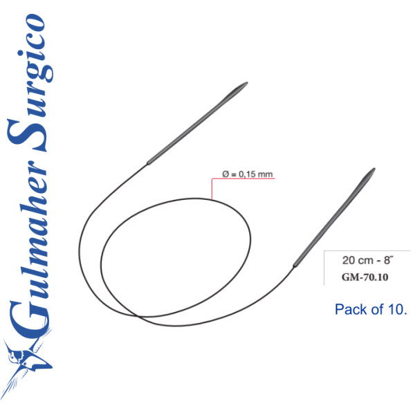 Fixation wire with needles 20cm - 8˝ - Ø = 0,15mm Fixation wire with needles 20cm - 8˝ - Ø = 0,15mm