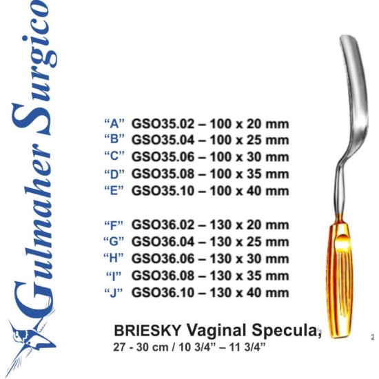 BRIESKY Vaginal Specula, 27 - 30 cm 