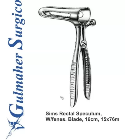 Sims Rectal Speculum W/fenes. Blade, 16cm, 15x76m Sims Rectal Speculum W/fenes. Blade, 16cm, 15x76m