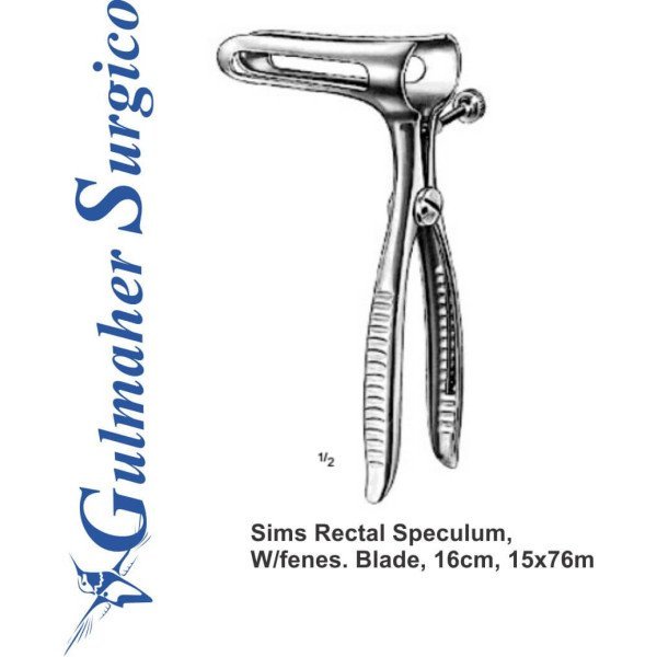 Sims Rectal Speculum W/fenes. Blade, 16cm, 15x76m Sims Rectal Speculum W/fenes. Blade, 16cm, 15x76m
