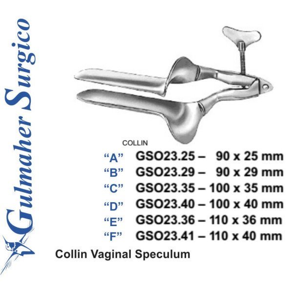 Collin Vaginal Speculum 90 x 25mm Collin Vaginal Speculum 90 x 25mm