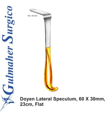 Doyen Lateral Speculum, 60 X 30mm,  23cm, Flat