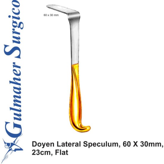 Doyen Lateral Speculum, 60 X 30mm,  23cm, Flat