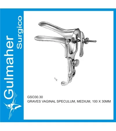 Graves Vaginal Speculum, Medium, 100 X 30mm Graves Vaginal Speculum, Medium, 100 X 30mm