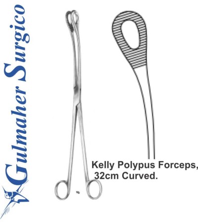 Kelly Polypus Forceps,  32cm Curved.