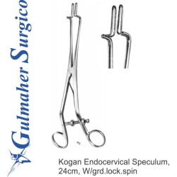 Kogan Endocervical Speculum,  24cm, W/grd.lock.spin