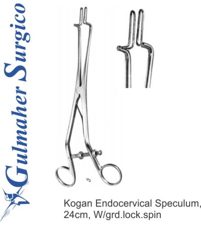 Kogan Endocervical Speculum,  24cm, W/grd.lock.spin