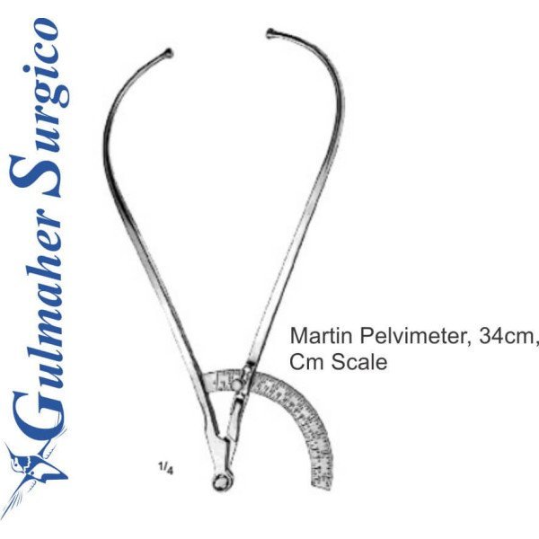 Martin Pelvimeter Calibrated , 34cm, in Cm Scale