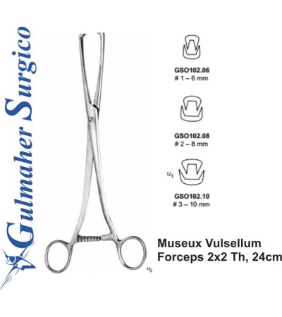 Museux Vulsellum  Forceps 2x2 Th, 24cm