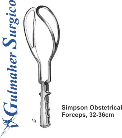 Simpson Obstetrical Forceps, 32-36cm