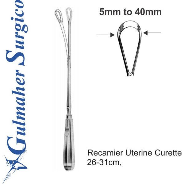 Recamier Uterine Curette 26-31cm,