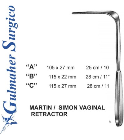 Martin Vag. Retractor, 25cm, 105 X 27mm