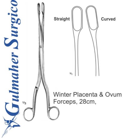 Winter Placenta & Ovum Forceps, 28cm