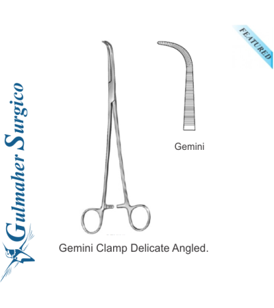 Gemini Clamp Delicate Angled Forceps. 