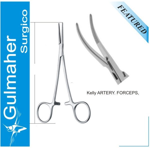 Kelly Artery Hemostat Forceps. 14cm / 5-1/2" Kelly Artery Hemostat Forceps. 14cm / 5-1/2"