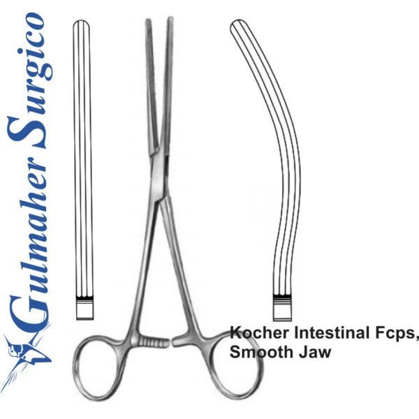 Kocher Intestinal Fcps, Smooth Jaw Kocher Intestinal Fcps, Smooth Jaw