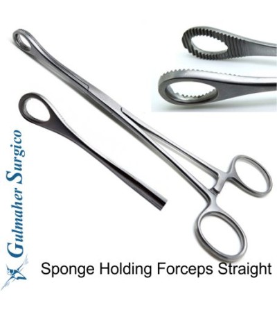 Foerster Sponge Holding Forceps, 24cm, Serrated Jaws