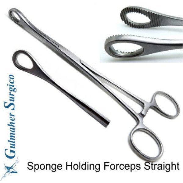 Foerster Sponge Holding Forceps, 24cm, Serrated Jaws