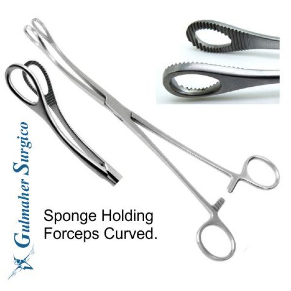 Foerster Sponge Holding Forceps, 24cm, Serrated Jaws