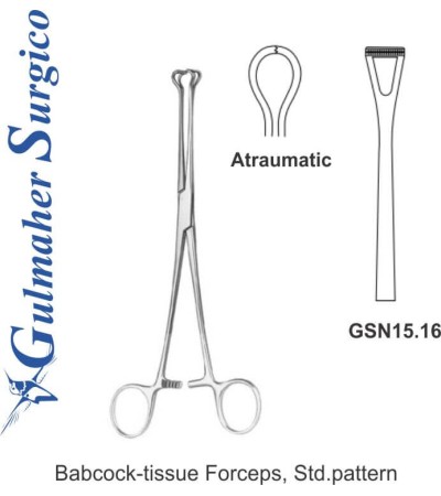 Babcock Tissue Forceps, Std.Pattern, 16cm