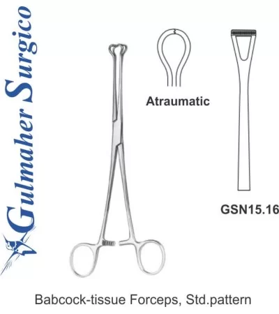 Babcock Tissue Forceps, Std.Pattern, 16cm Babcock Tissue Forceps, Std.Pattern, 16cm