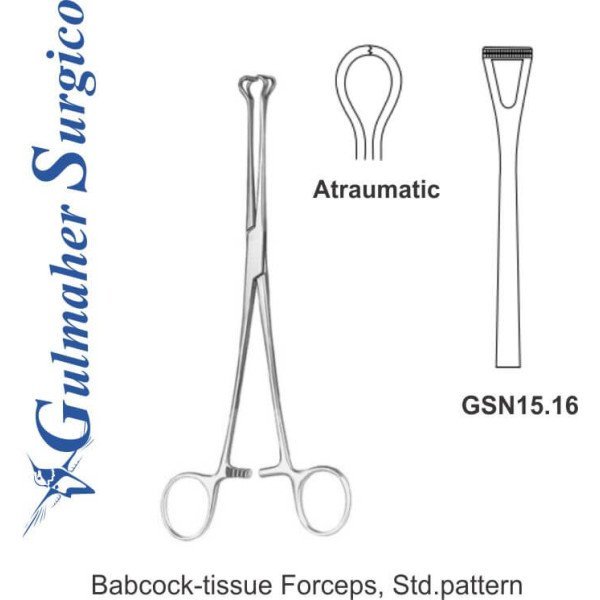 Babcock Tissue Forceps, Std.Pattern, 16cm