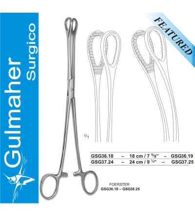 Foerster Sponge Holding Forceps, 24cm, Serrated Jaws