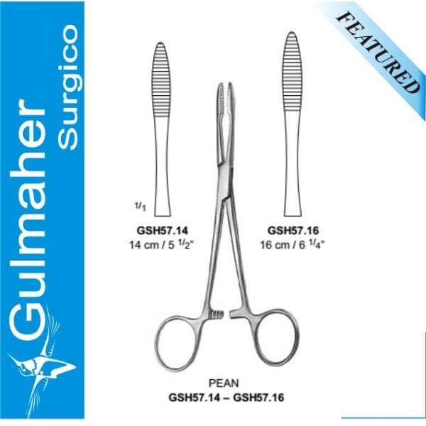 Pean Artery Forceps, Straight Serr. Half Way 14cm Pean Artery Forceps, Straight Serr. Half Way 14cm