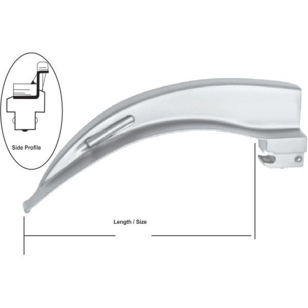 Macintosh Laryngoscope Blades with Fiber Optic Illumination