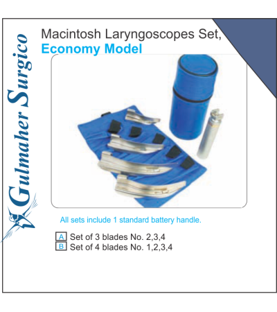 Macintosh Laryngoscopes Set Standard Economy Model