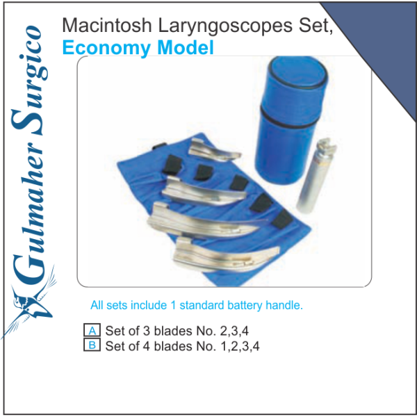 Macintosh Laryngoscopes Set Standard Economy Model