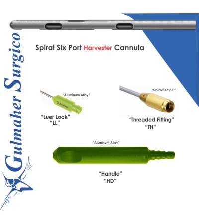 Six Port Spiral Harvester Cannula