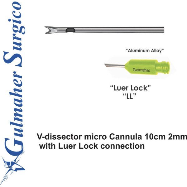 V-Shaped Micro Dissector Cannula, Luer Lock V-Shaped Micro Dissector Cannula, Luer Lock