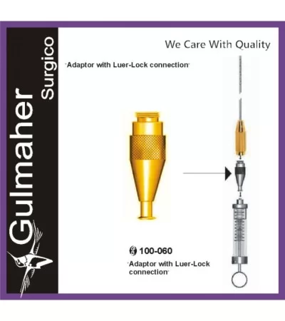 Adaptor with Luer-Lock Syringe Connection. Adaptor with Luer-Lock Syringe Connection.