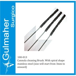 Liposuction cannula, cleaning Brush, spiral shape, stainless steel 