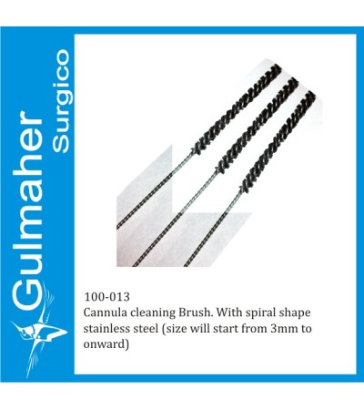 Liposuction cannula, cleaning Brush, spiral shape, stainless steel 