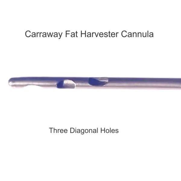 Carraway Fat Harvester Cannula with three diagonal holes
