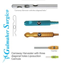 Carraway Fat Harvester Cannula with three diagonal holes.