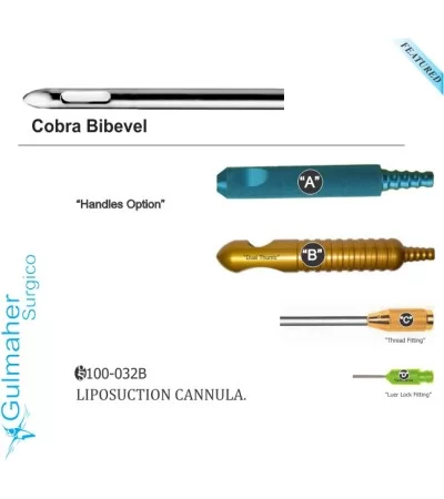 Cobra bibevel Liposuction cannula . Cobra bibevel Liposuction cannula .
