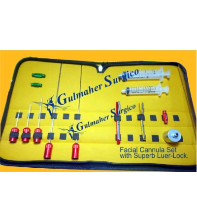 Facial Liposuction cannula set with Luer Lock. Facial Liposuction cannula set with Luer Lock.