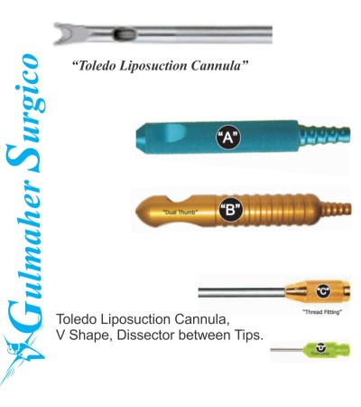 Toledo Liposuction Cannula Round Tips V Dissector.