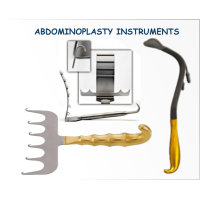 Abdominoplasty surgery instruments.