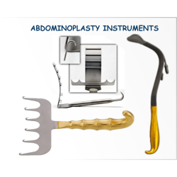Abdominoplasty surgery instruments.