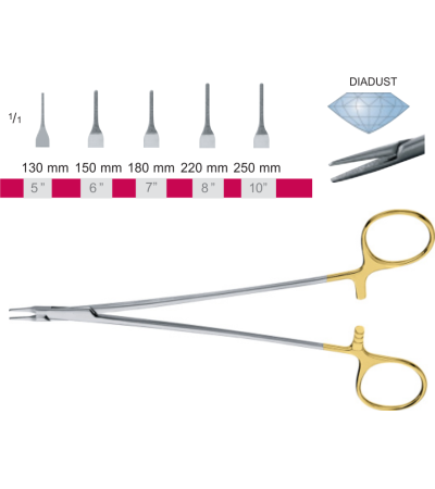 Ryder Vascular Needle Holder, French Eye Slim, T.C 13cm