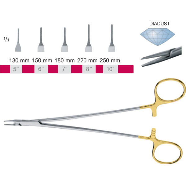 Ryder Vascular Needle Holder, French Eye Slim, T.C 13cm