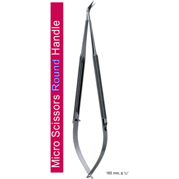 Micro Scissors with Flat Handle Probe Tip 165mm/6.5"